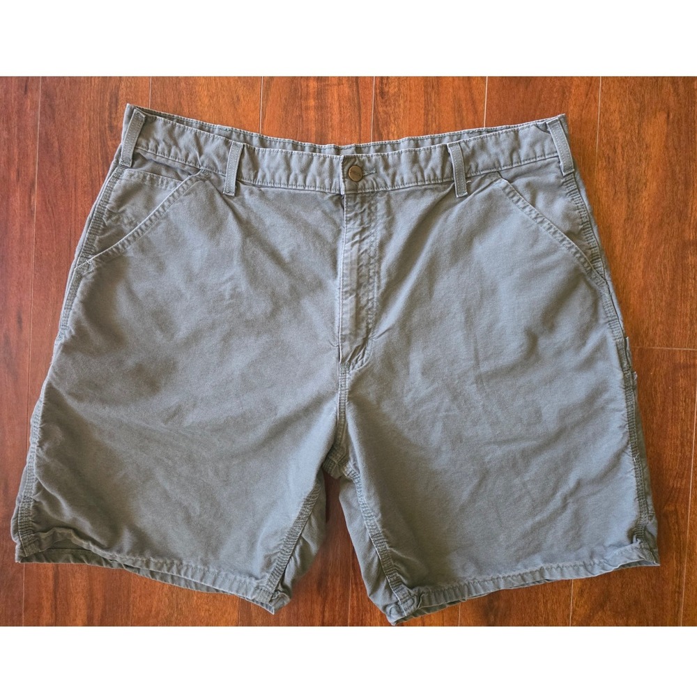 Carhartt Mens Gray Canvas Carpenter Work Shorts Size 40 Hammer Loop Utility